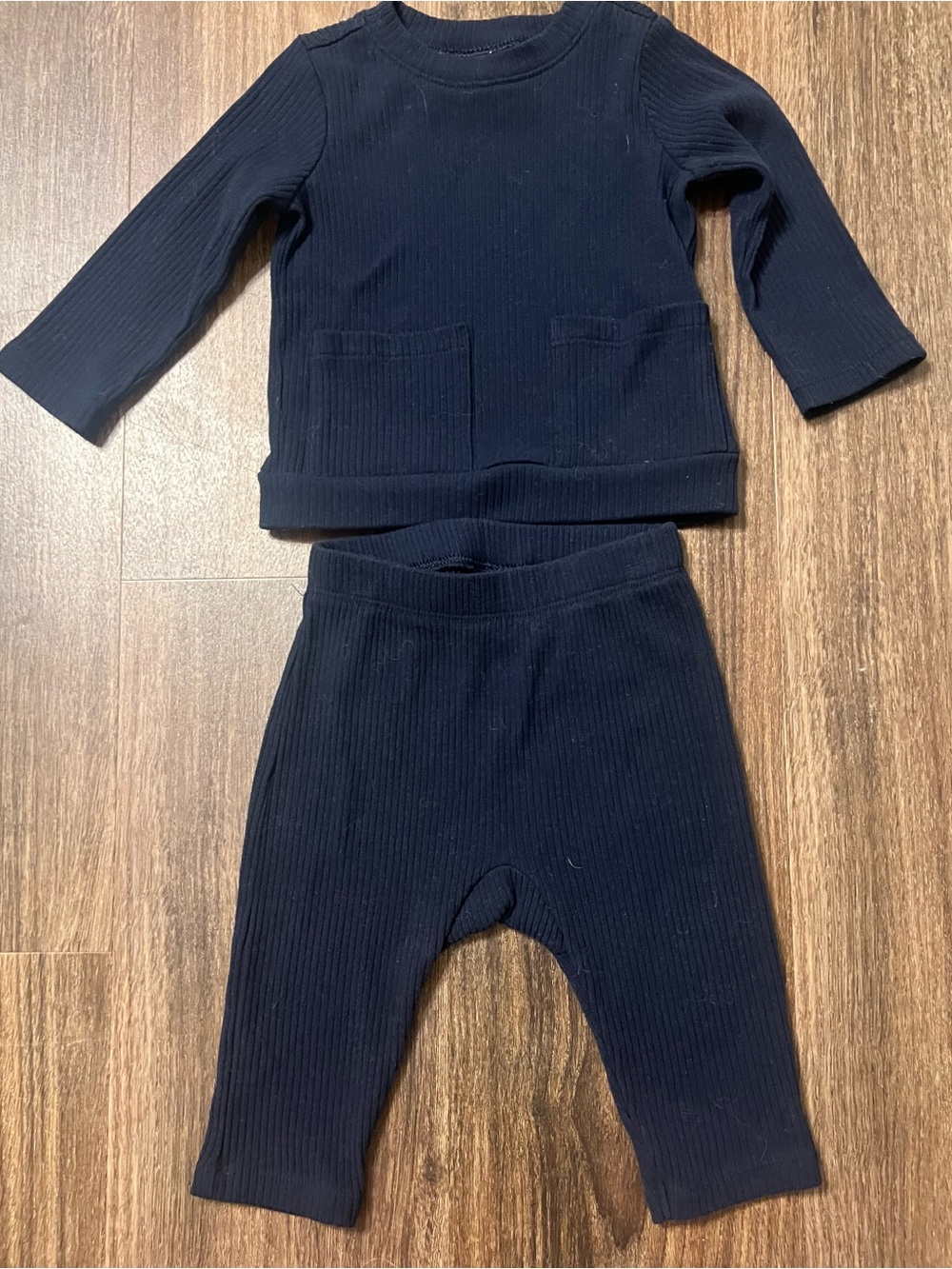 Old Navy Navy Ribbed Baby Two-Piece Set